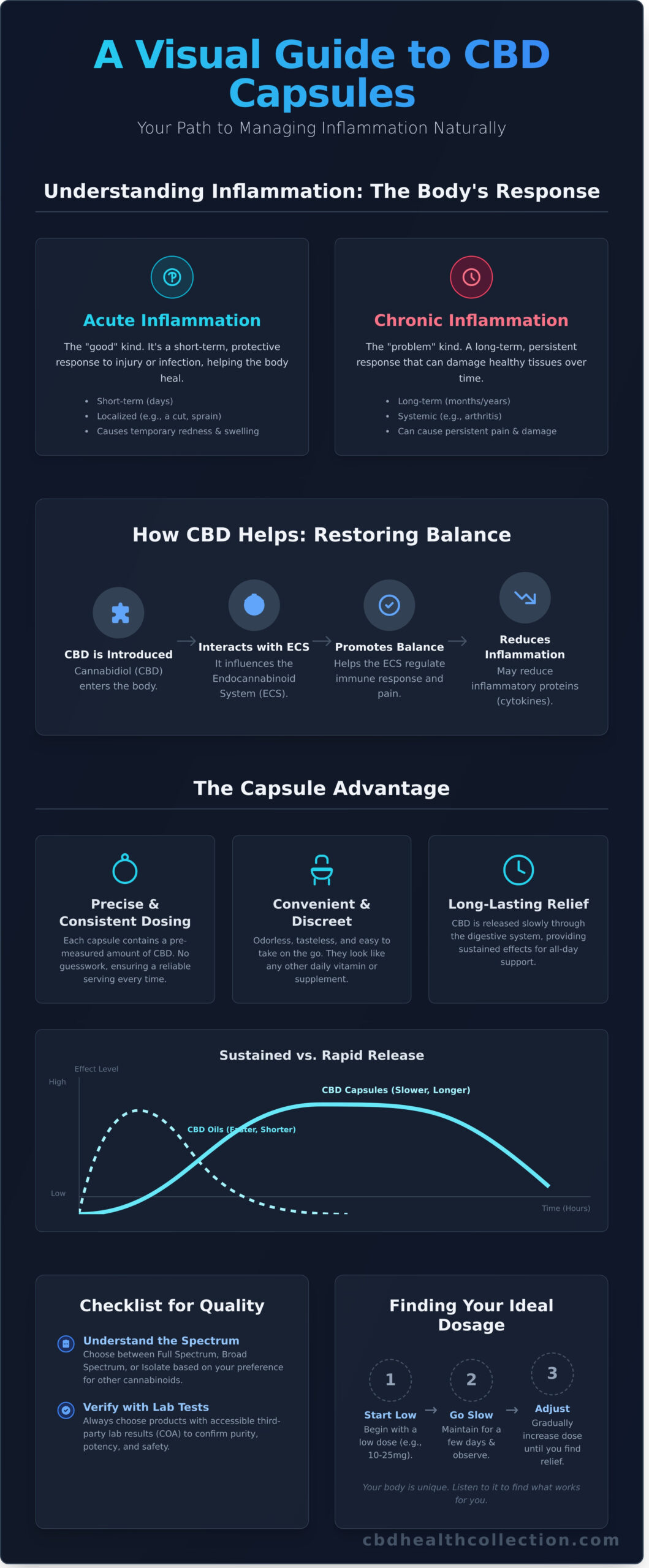 CBD Capsules for Inflammation: Your Complete Guide - Infographic