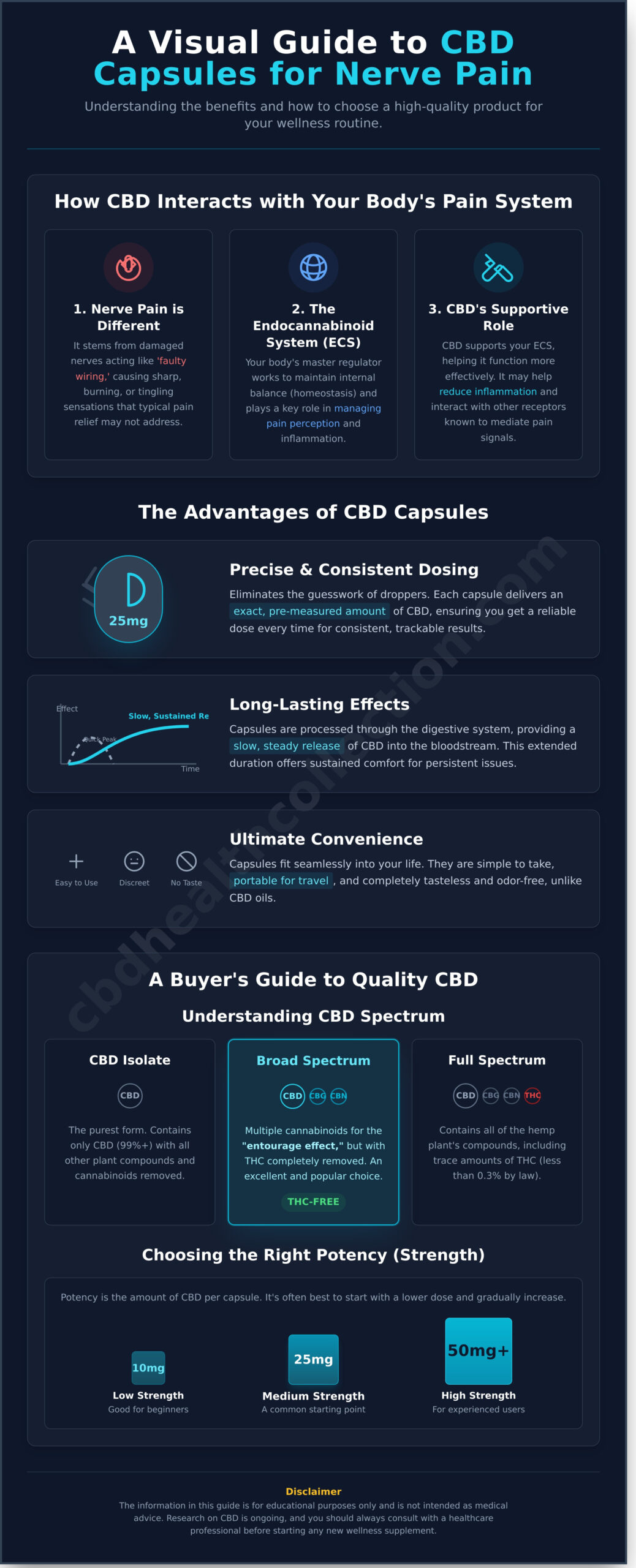 CBD Capsules for Nerve Pain: A Guide to Finding Natural Relief - Infographic