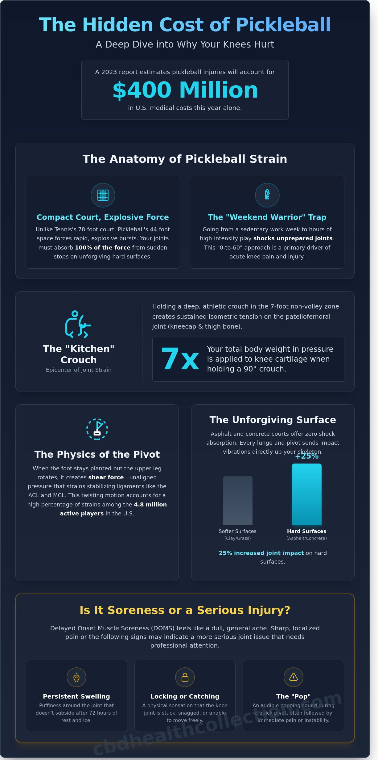 Knee Pain From Pickleball: The Ultimate Recovery and Prevention Guide - Infographic